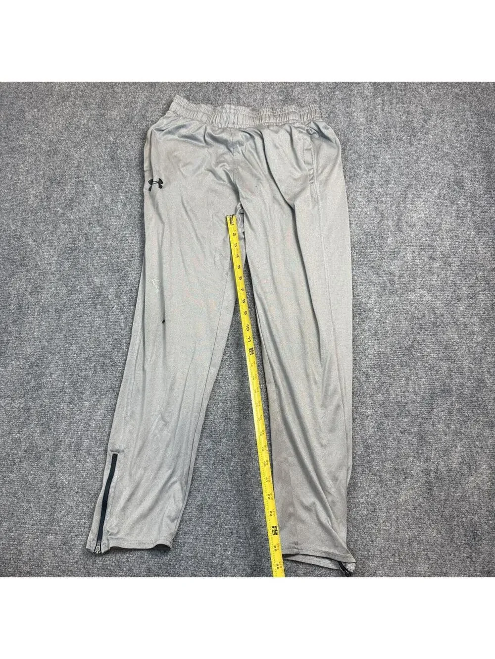 Under Armour Track Pants S Gray Black (knee hole, paint stain)